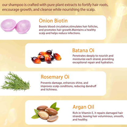 Batana Oil Shampoo and Conditioner Set, Pure Natural, Deep Cleansing Scalp, for Curly Hair & Straight Hair