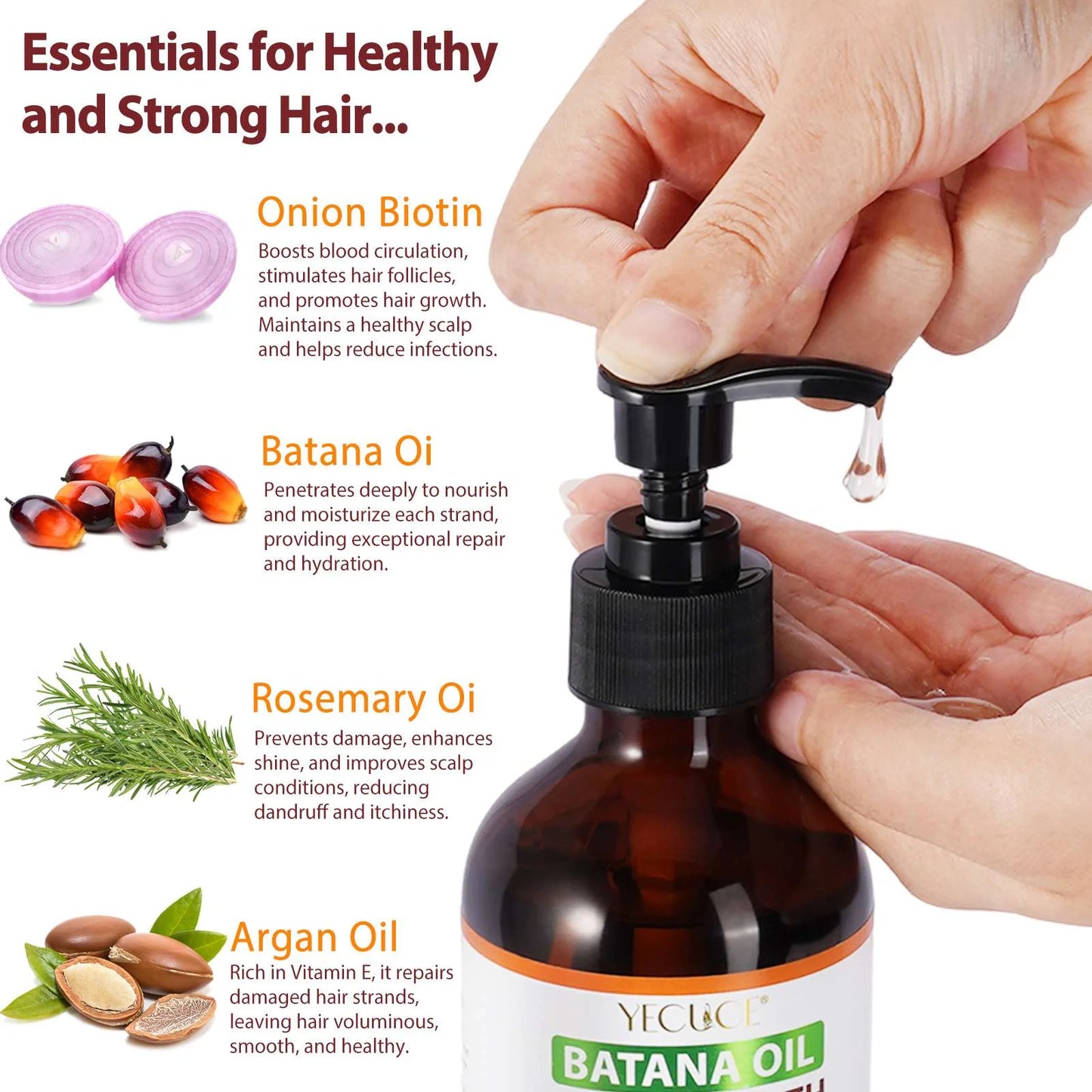 Batana Oil Shampoo - Pure Natural Formula for Deep Cleansing Scalp and Reduced Hair Breakage, 300ml