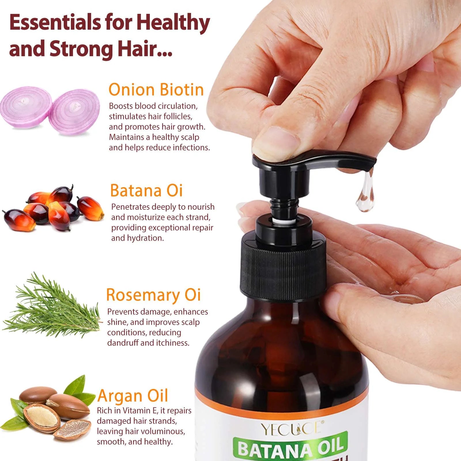 Batana Oil Shampoo - Pure Natural Formula for Deep Cleansing Scalp and Reduced Hair Breakage, 300ml