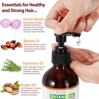 Batana Oil Shampoo - Pure Natural Formula for Deep Cleansing Scalp and Reduced Hair Breakage, 300ml