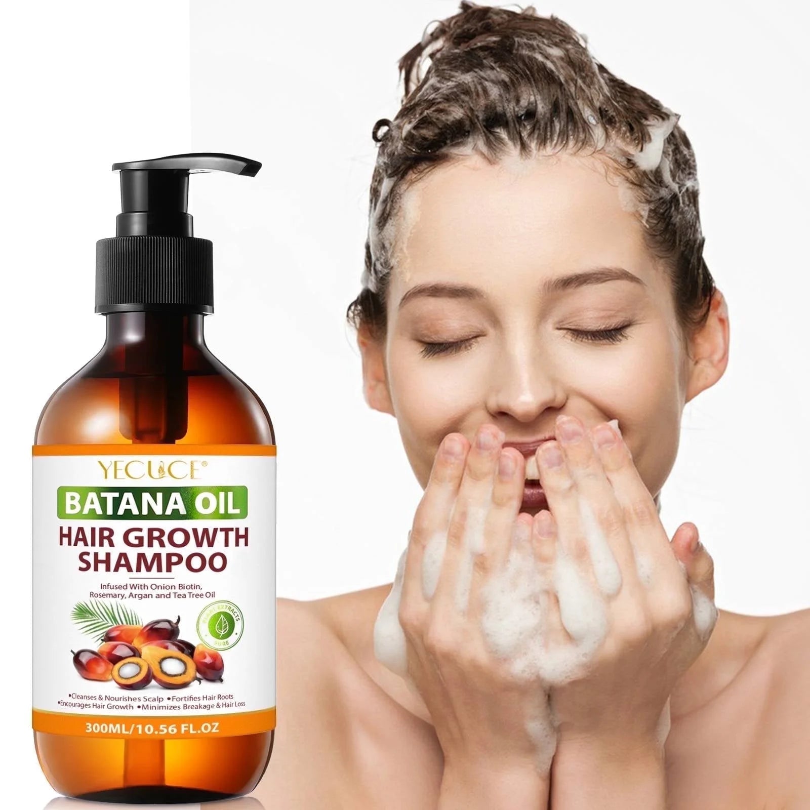 Batana Oil Shampoo - Pure Natural Formula for Deep Cleansing Scalp and Reduced Hair Breakage, 300ml