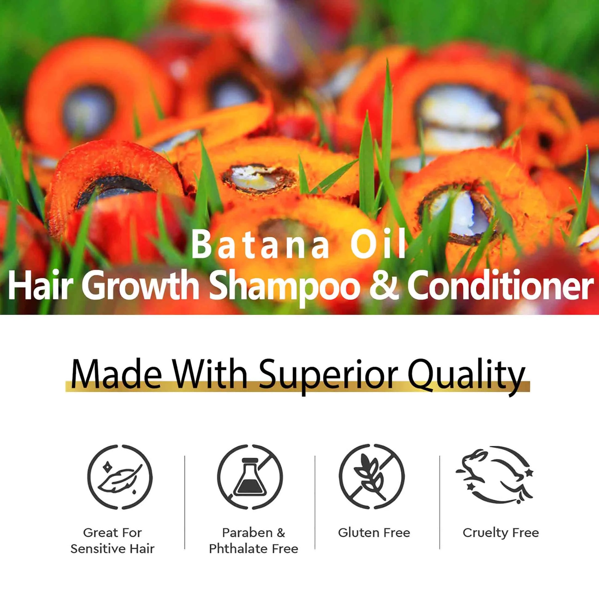Batana Oil Shampoo and Conditioner Set, Pure Natural, Deep Cleansing Scalp, for Curly Hair & Straight Hair