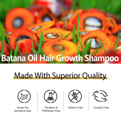 Batana Oil Shampoo - Pure Natural Formula for Deep Cleansing Scalp and Reduced Hair Breakage, 300ml