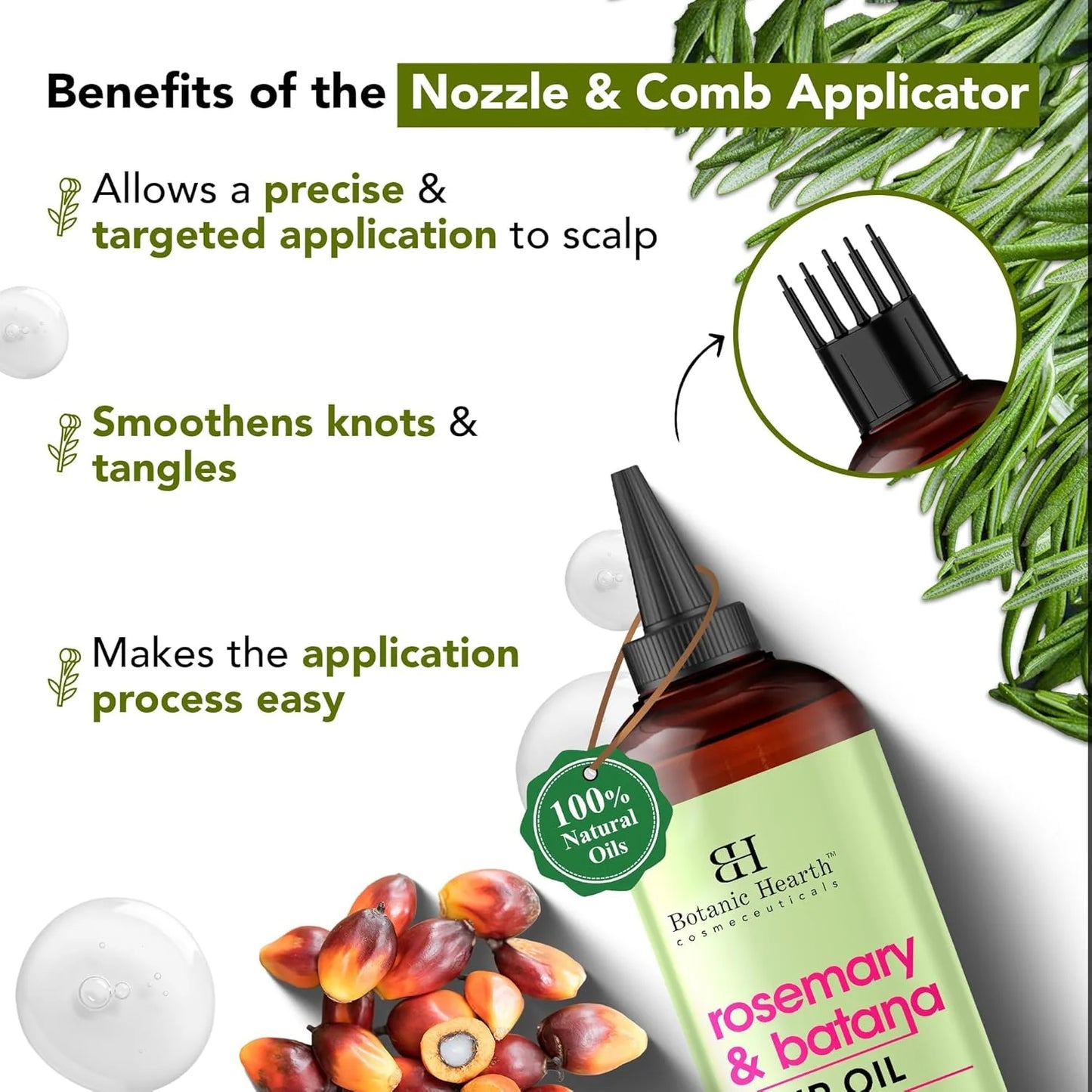 Rosemary & Batana Hair Oil (6.7 Fl Oz, Pack of 2) | Revitalizing and Strengthening Treatment for Fuller, Healthier Hair | Paraben-Free | Suitable for All Hair Types