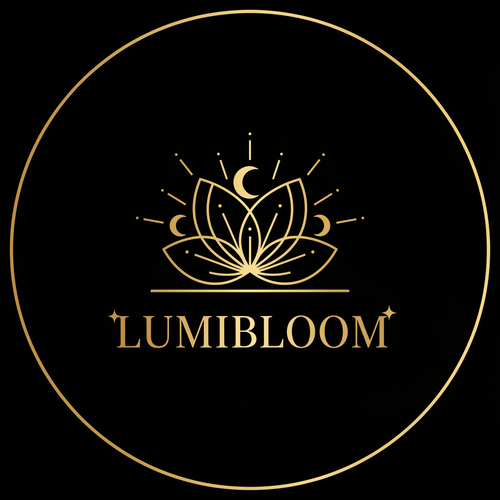 Make me a logo with black and gold color that looks professional that for lumibloom